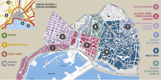 Stadtplan der Restaurants